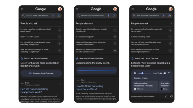 Google Search now lets you generate Audio Overviews