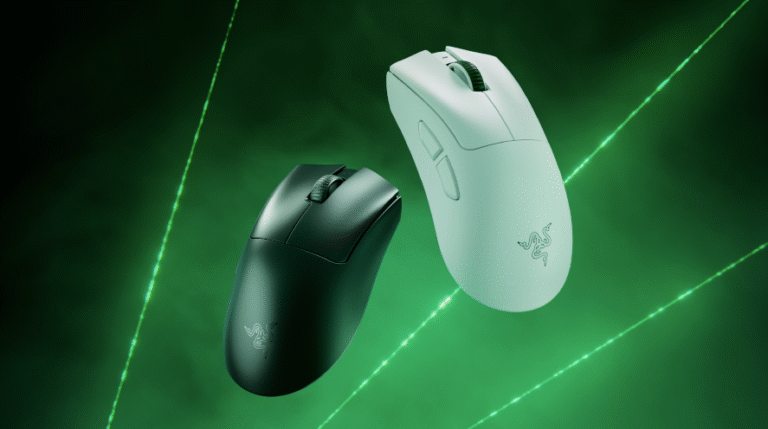 Razer’s DeathAdder V4 Pro gaming mouse features an optical scrolling wheel